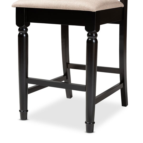 Baxton Studio Darcie Modern and Contemporary Fabric Upholstered Wood Counter Stool