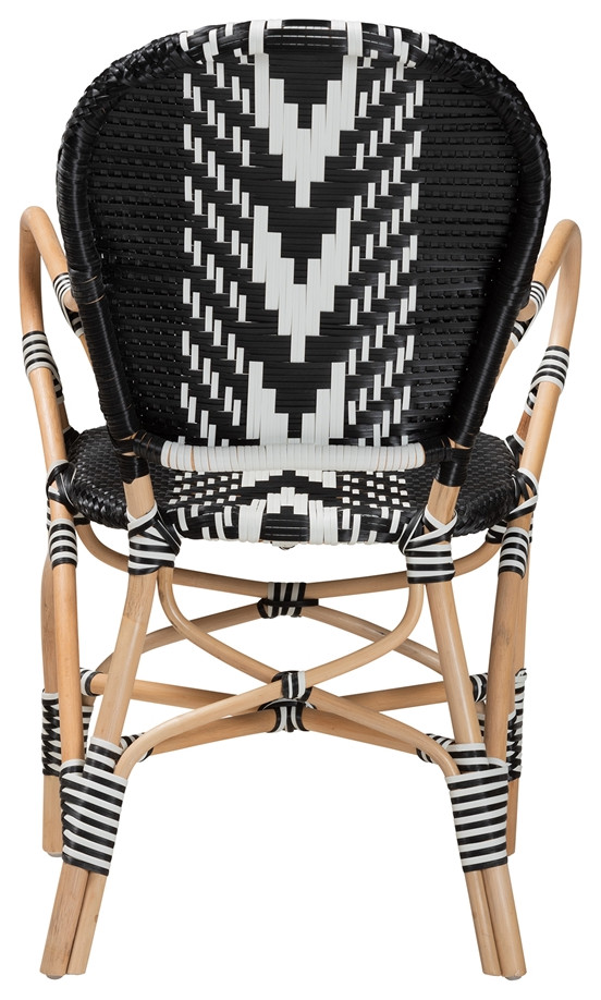 Modern 2 Tone Black and White Weaving  Natural Rattan Indoor Dining Chair   Tropical   Dining Chairs   by Imtinanz  LLC  Houzz