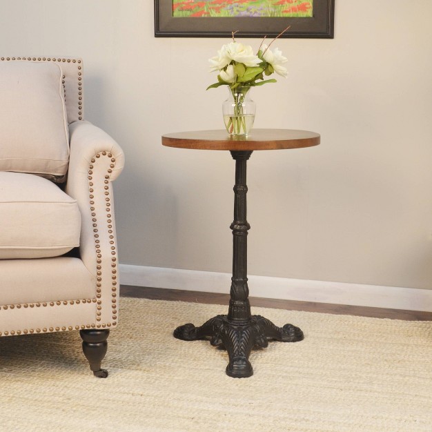 Cora Pedestal Base Accent Table Brown black Carolina Chair amp Table