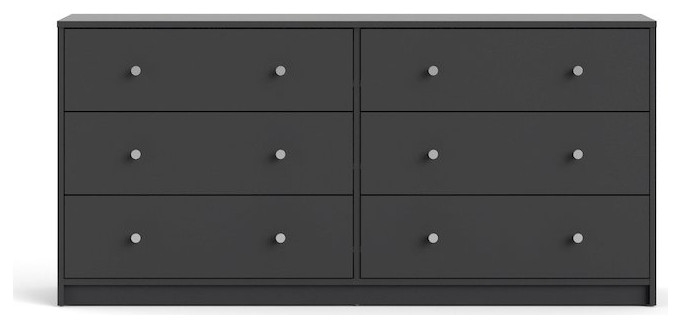 Portland 6 Drawer Double Dresser  Grey   Contemporary   Dressers   by BisonOffice  Houzz