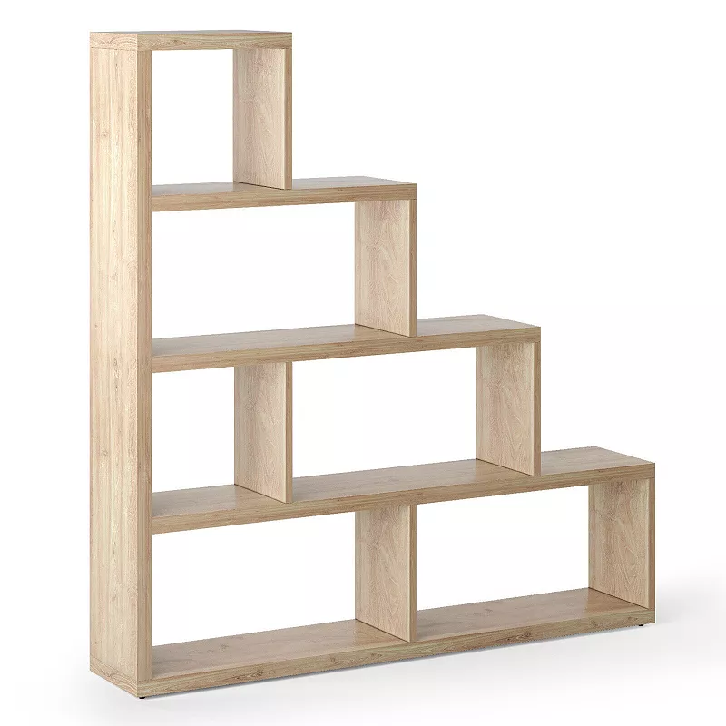 6 Cubes Ladder Shelf Corner Bookshelf Storage Bookcase