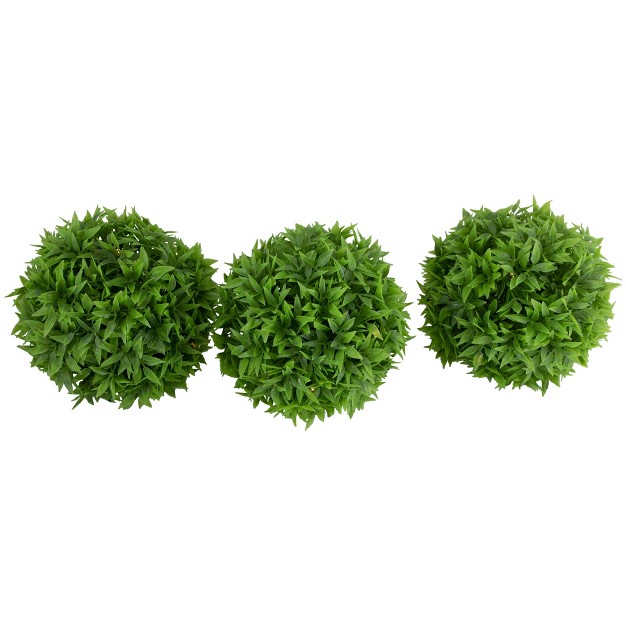 Northlight Set Of 3 Solar Lighted Artificial Eugenia Topiary Balls， Warm White Lights