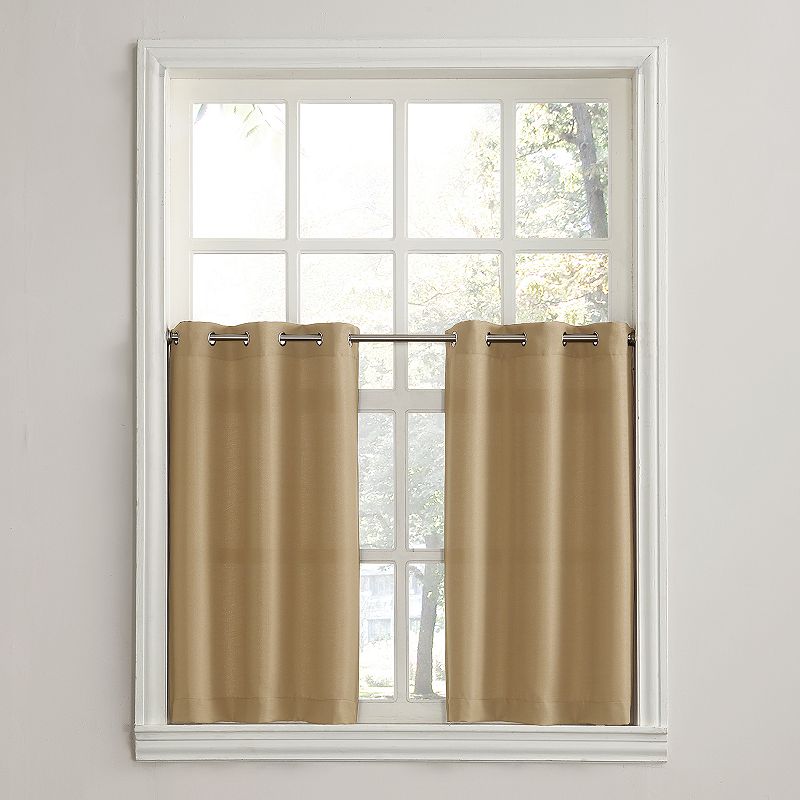 No. 918 Montego Casual Textured Semi-Sheer Grommet Kitchen Curtain Tier Pair