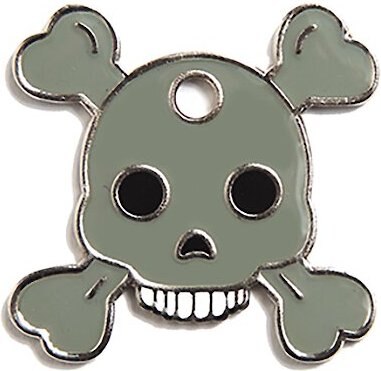 Trill Paws Skull and Bones Personalized Dog and Cat ID Tag