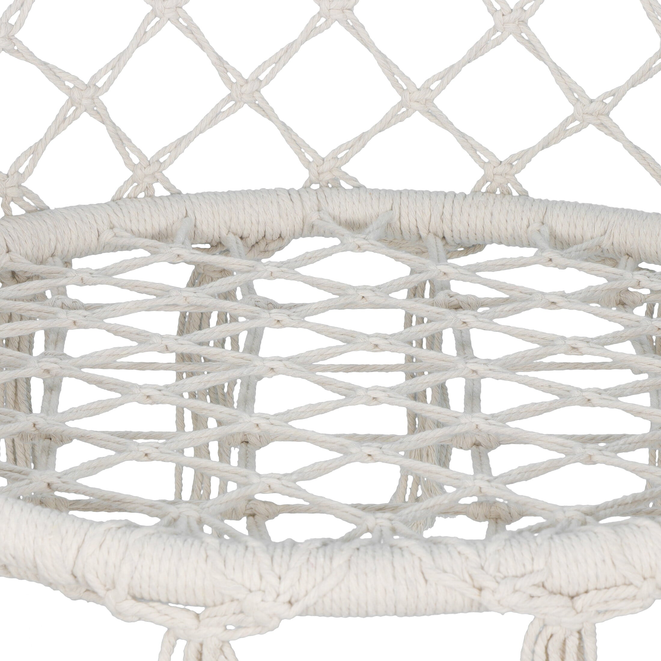 ZenSports  260lbs Hammock Chair Hanging Macrame Swing Cotton Rope - Indoor Outdoor Beige