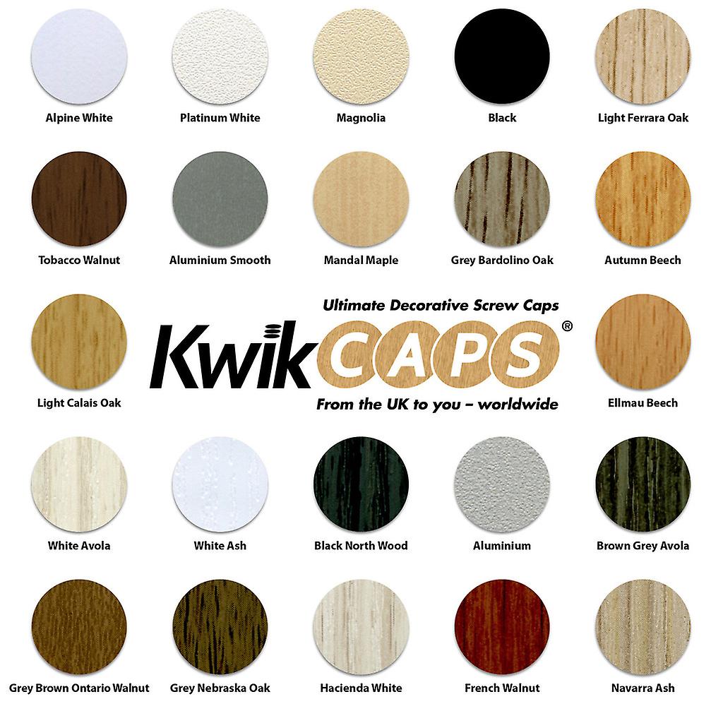 KwikCaps® Self Adhesive Screw Cover Caps. Nail and Cam Covers 13mm and 20mm