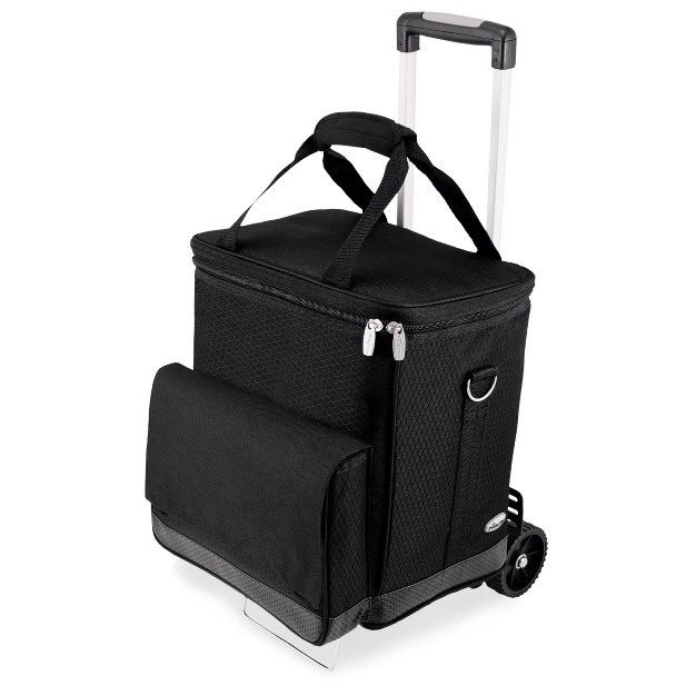 Legacy Cellar 6 bottle Wine Carrier And Cooler Tote With Trolley Black gray