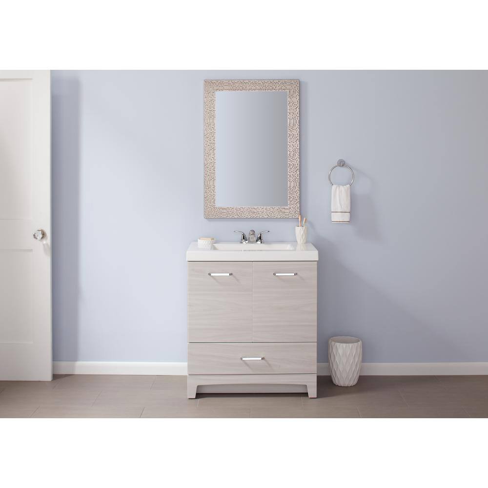 Glacier Bay Stancliff 30.5 in. W x 18.8 in. D x 34.3 in. H Freestanding Bath Vanity in Elm Sky with White Cultured Marble Top ST30P2-EK