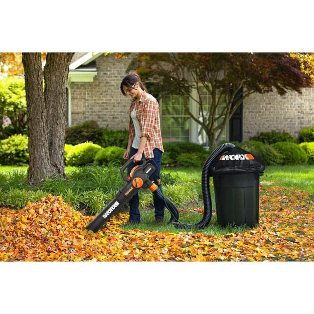 Worx Wg524 12 Amp Trivac 3 in 1 Electric Leaf Blower mulcher vac With Leaf Collection System