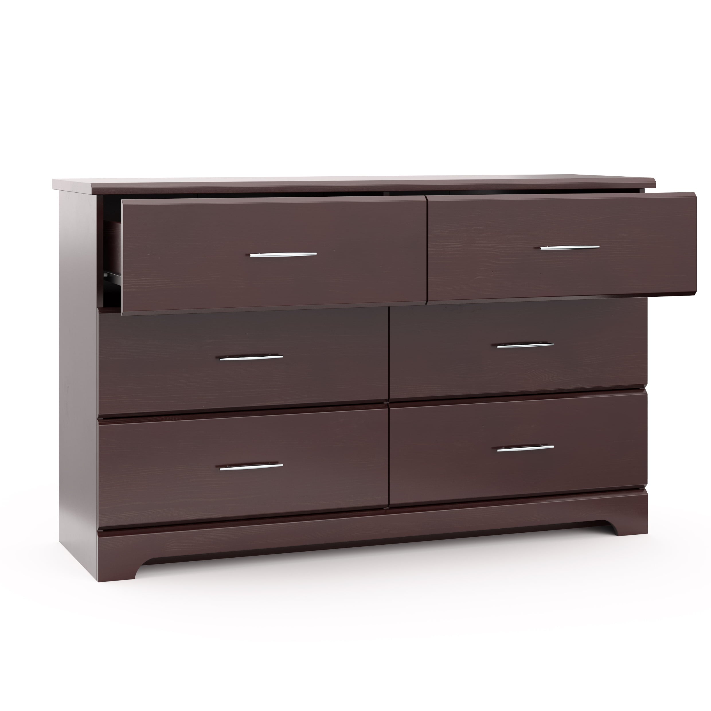 Storkcraft Brookside 6 Drawer Modern Double Dresser Espresso