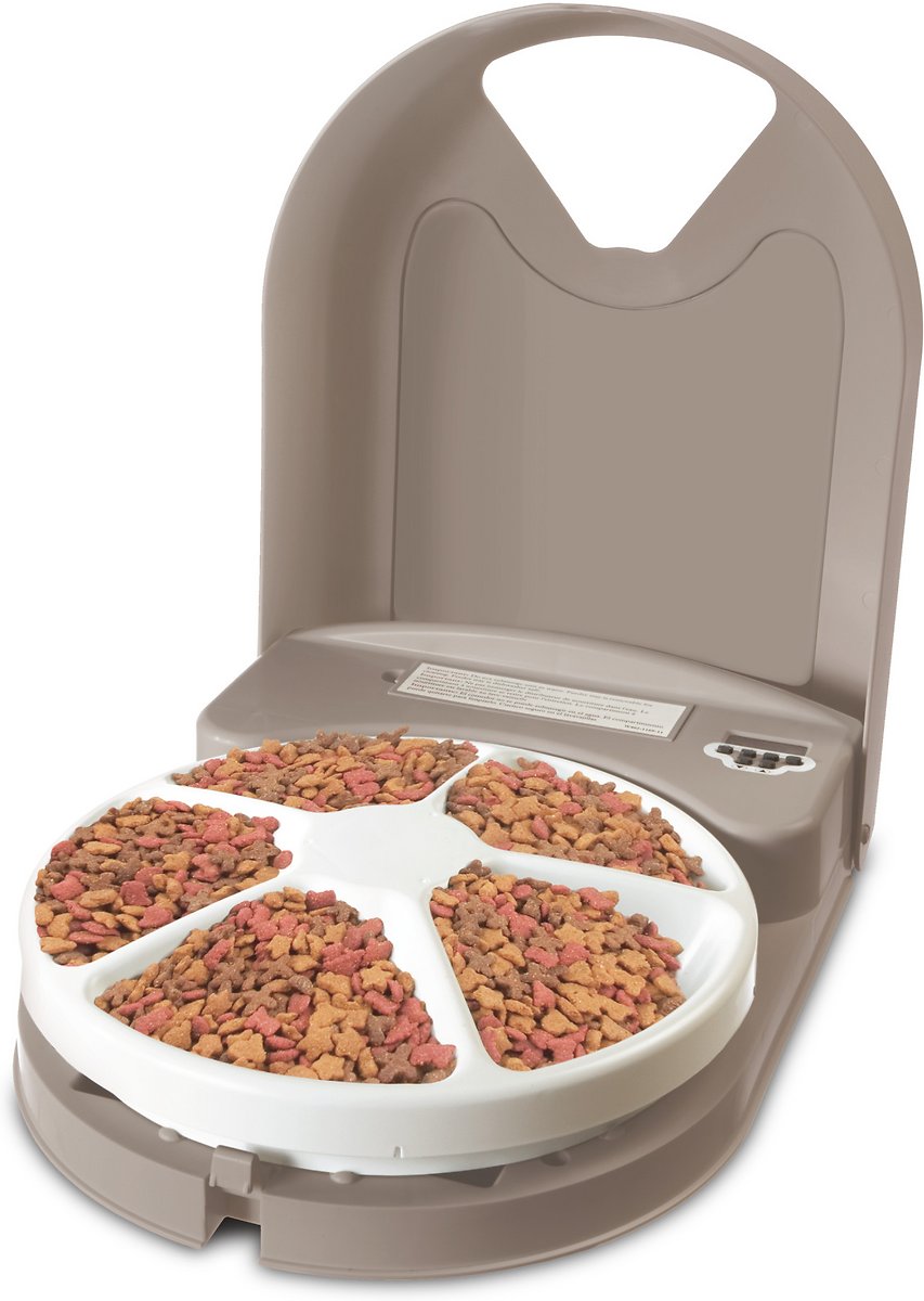 PetSafe Eatwell 5-Meal Automatic Cat and Dog Feeder - Tray Automatically Rotates According to User Programming to Deliver Pre-Planned Meals at Precise Times