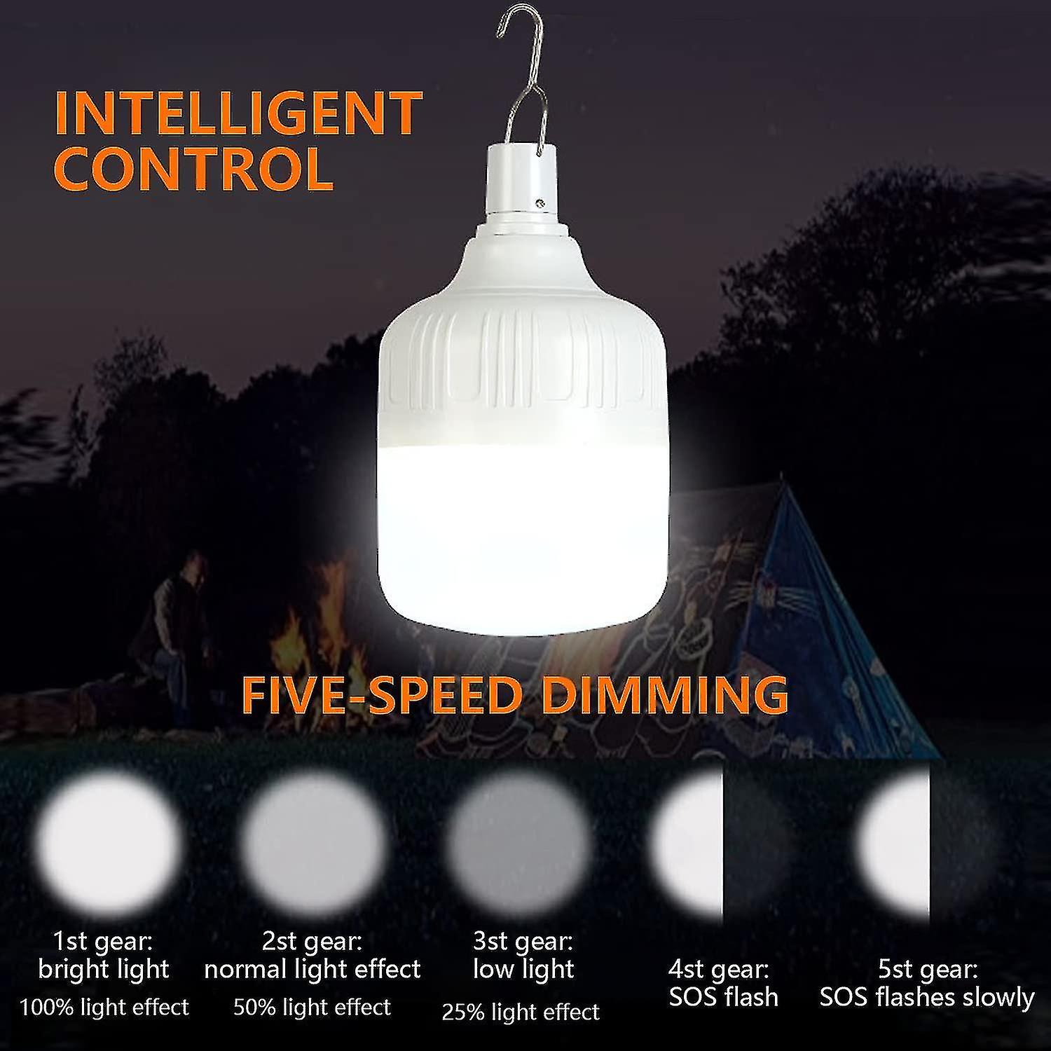 Camping Lights，camping Lantern Led Work Light Bulb Usb Rechargeable Lighting Dimmable，60w 2000 Lumen