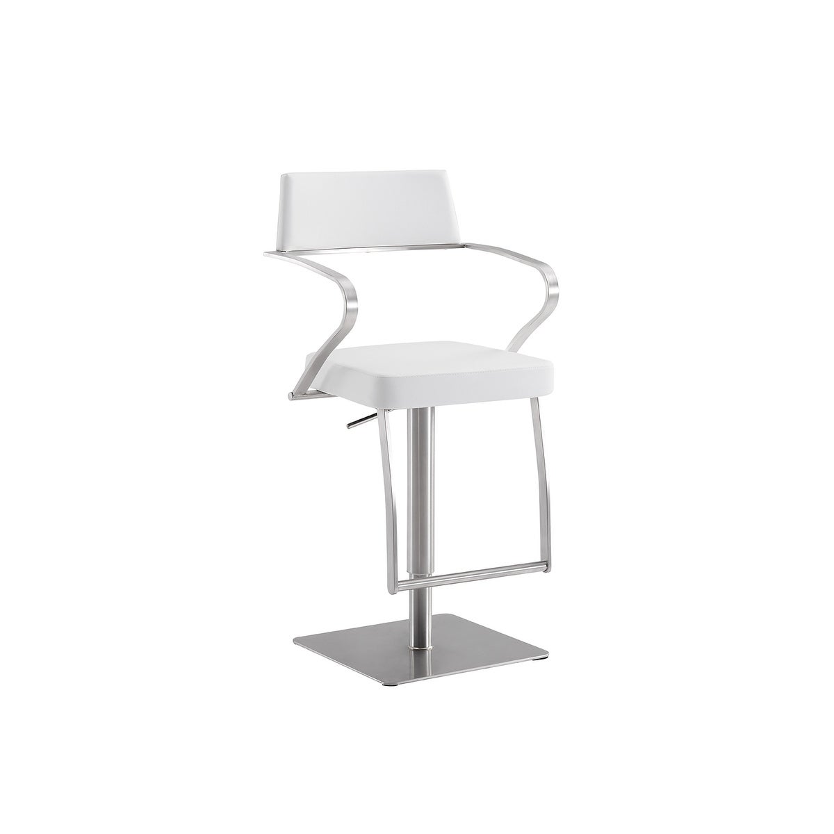 HARBOR bar stool with brushed swivel base. - N/A