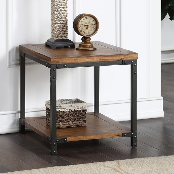 Leyburn Industrial Style Wood and Metal End Table by Greyson Living