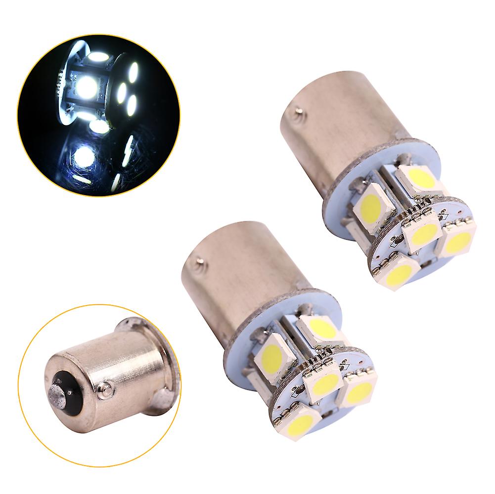 2pcs White Ba15s R5w 1156 5050 8smd Led  Car Brake Lights Bulbs