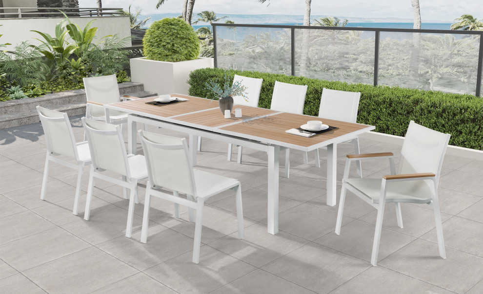 Nizuc Outdoor Patio Extendable Dining Table   Contemporary   Outdoor Dining Tables   by Meridian Furniture  Houzz