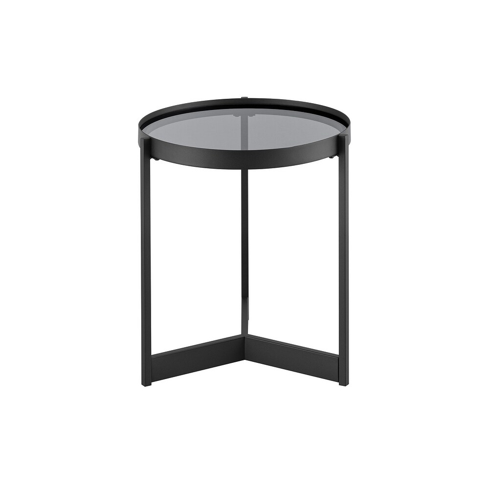 Middlebrook Designs Contemporary Smoked Glass Top Side Table