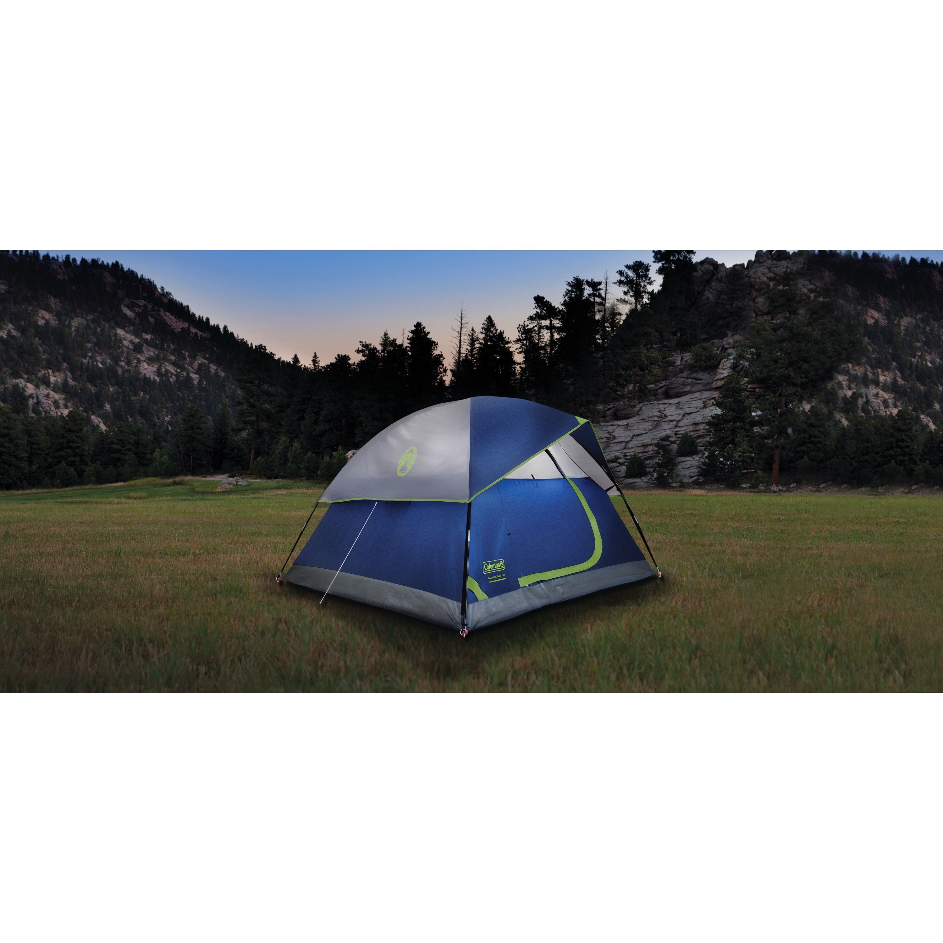 Coleman 3-Person Sundome Dome Camping Tent， Blue