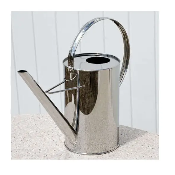 CLASSICAL STYLE STAINLESS STEEL GARDEN SUPPLIES WATERING CAN SIMPLE DESIGN METAL WATERING CAN GARDEN DECOR WATERING CAN