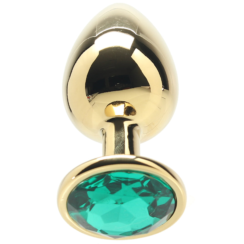 Ouch! Green Round Gem Gold Plug in Medium