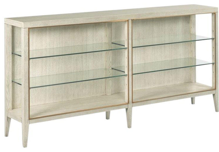 Bookcase WOODBRIDGE MIRA Brass Ash Solid Glass 4  Shelf Adj   Transitional   Bookcases   by EuroLuxHome  Houzz