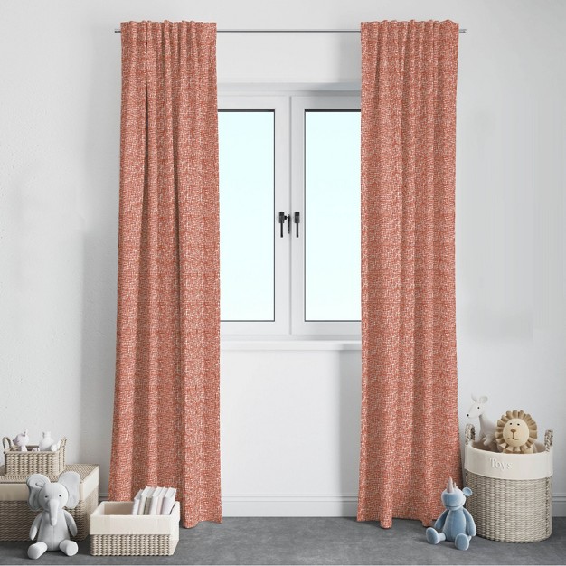 Bacati Orange Texture Boys Cotton Printed Single Window Curtain Panel