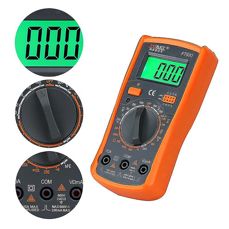 Lcd Digital Multimeter Voltmeter Ammeter Ohmmeter Volt Ac Dc Tester Leads Meter Current Tester