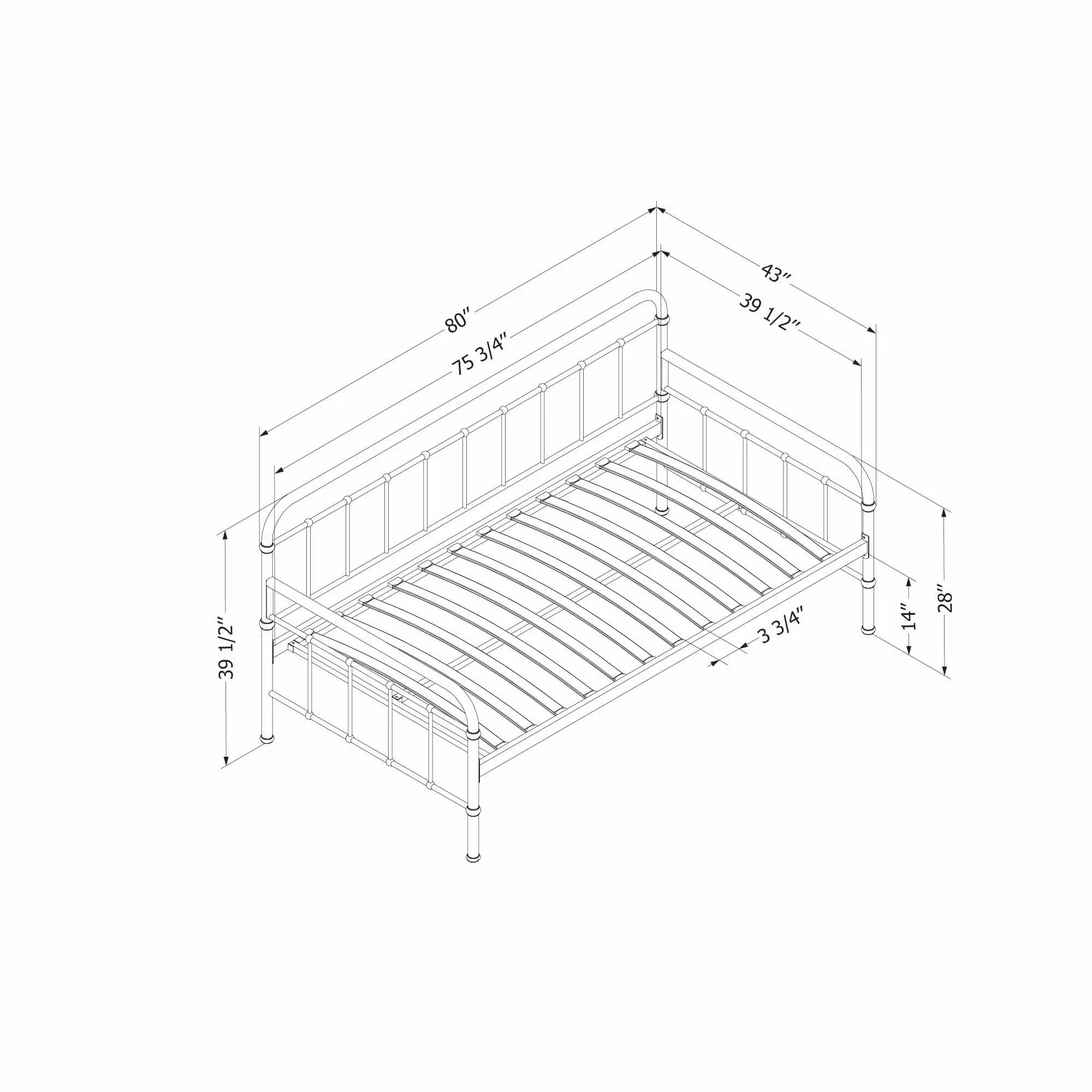 Prairie Bronze Twin Metal Daybed - South Shore