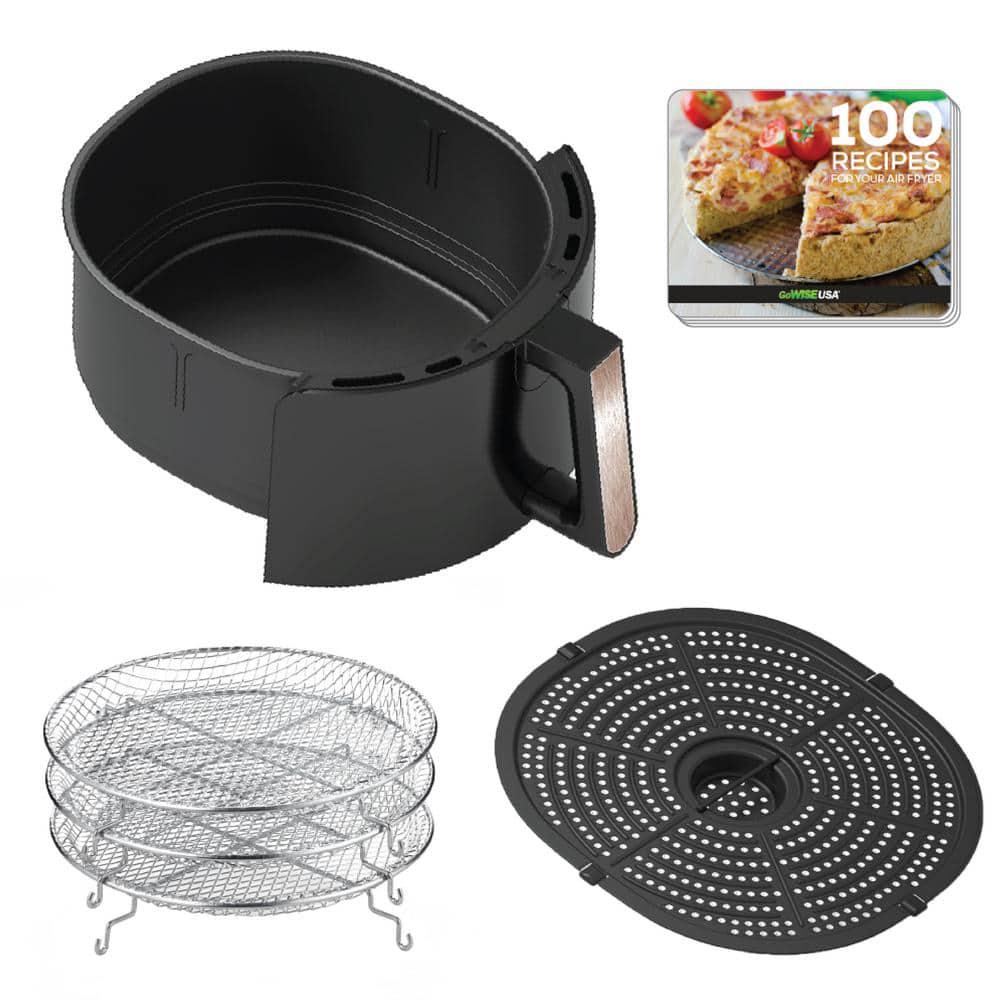 GoWISE USA 7 Qt BlackCopper Air Fryer with Dehydrator and 3 Stackable Racks with 8 Functions