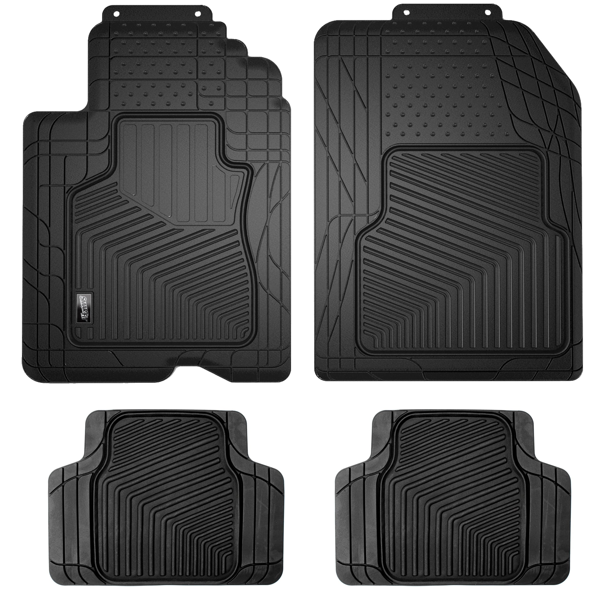 Smart Fit 79924 All-Weather Car Automotive Floor Mats， Rubber， Black 4 Pieces