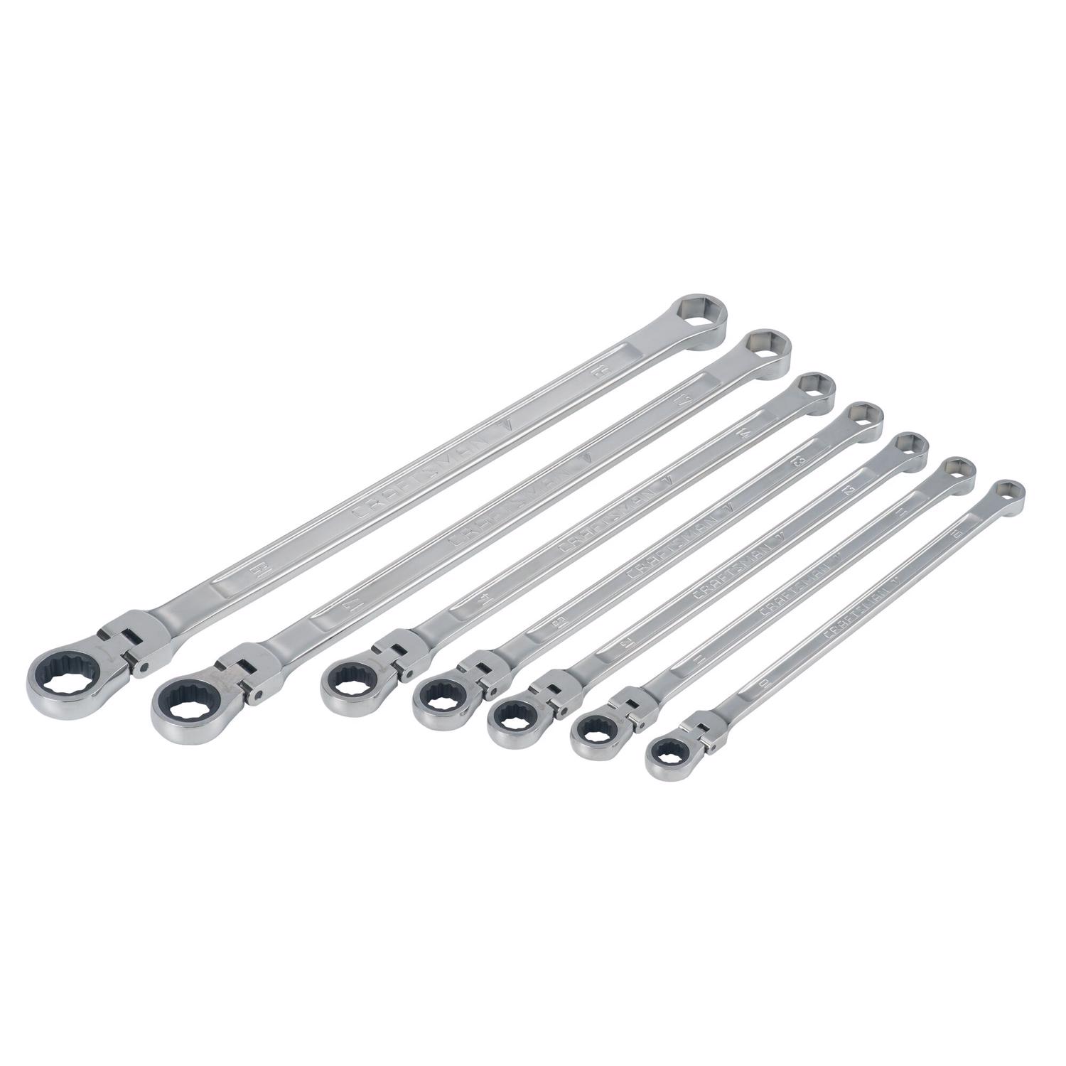 Craftsman V-Series Metric Extra Long Flex Head Box Wrench Set 7 pc