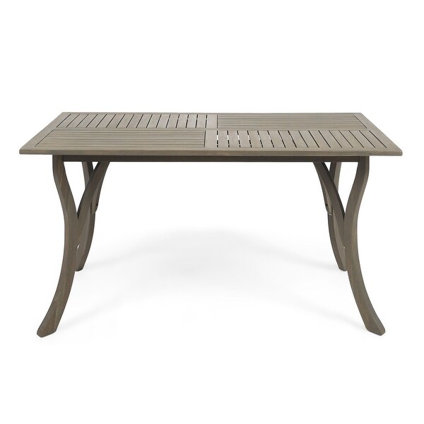 59Inch Rectangular Wood Patio Table for Outdoor Dining