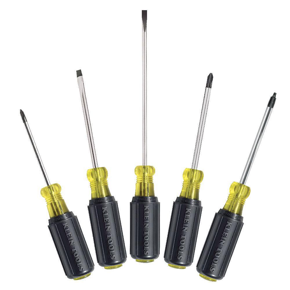 Klein Tools Screwdriver Set Slotted Phillips and Square (5-Piece) 85445