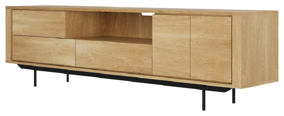 Oiled Oak Media Unit  OROA Shadow   Contemporary   Media Storage   by Oroa   Distinctive Furniture  Houzz