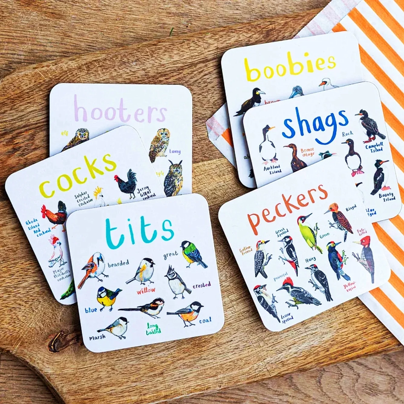 49% OFF🐦Set of 6 Bird Pun Coasters