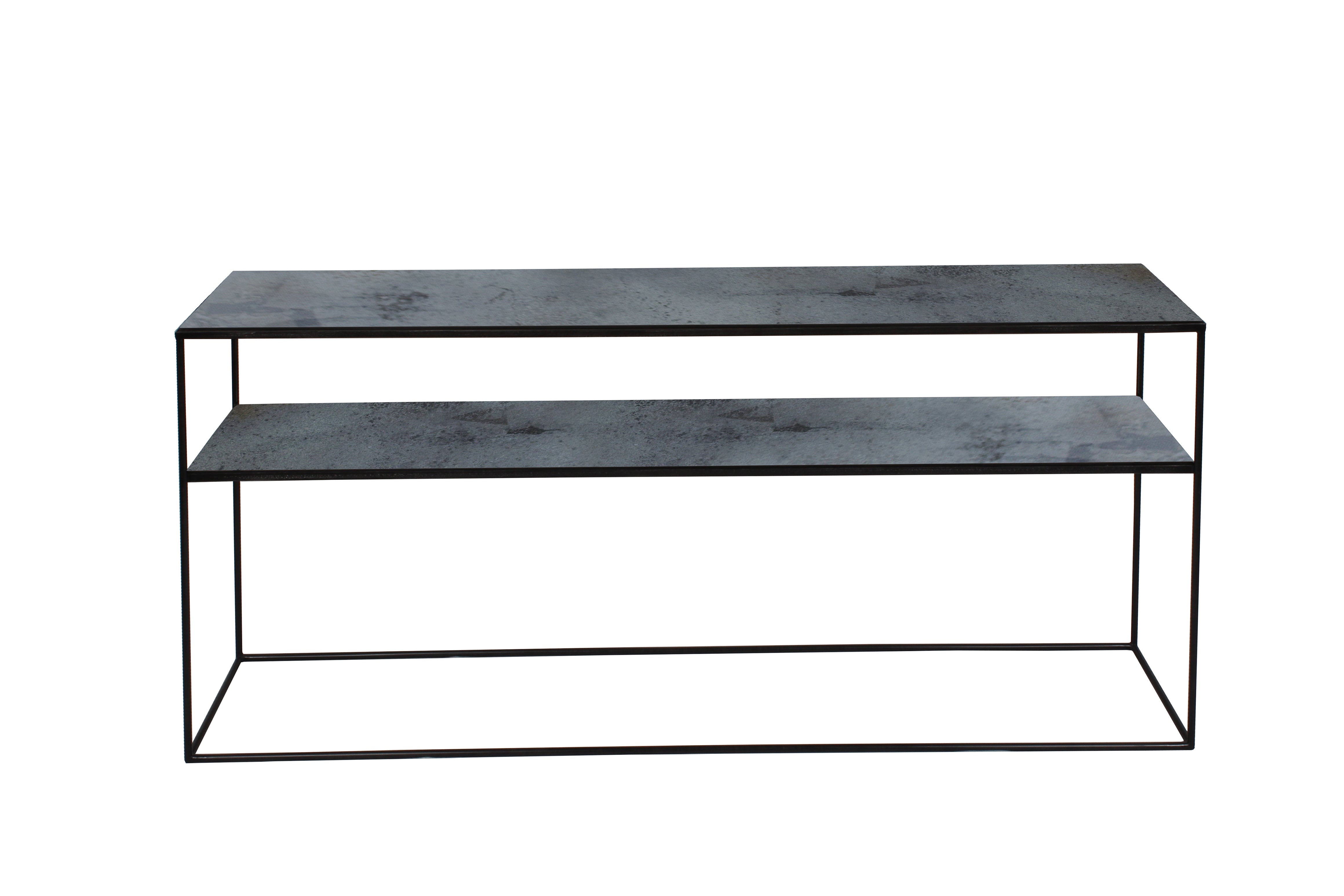 Charcoal Sofa Console - 2 Shelves