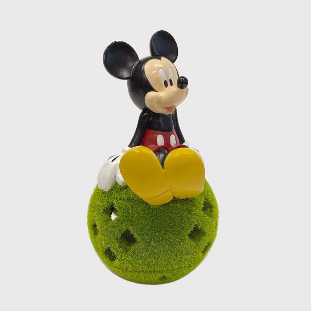 Stone Mickey Mouse Sitting On Flocked Ball Garden Statue