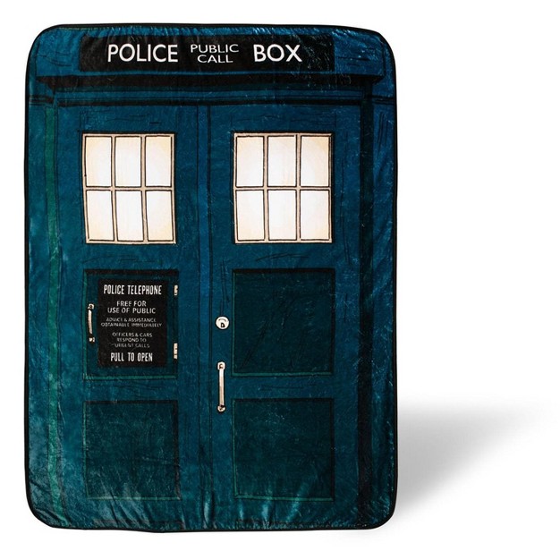 Surreal Entertainment Doctor Who Tardis Fleece Throw Blanket 45 X 60 Inches