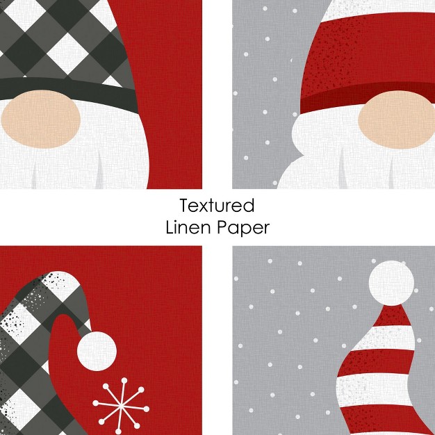 Big Dot Of Happiness Christmas Gnomes Unframed Holiday Linen Paper Wall Art Set Of 4 Artisms 8 X 10 Inches