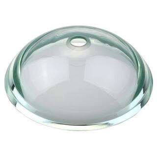 KRAUS Edge Glass Vessel Sink in Clear with Pop-Up Drain and Mounting Ring in Chrome GV-150--CH