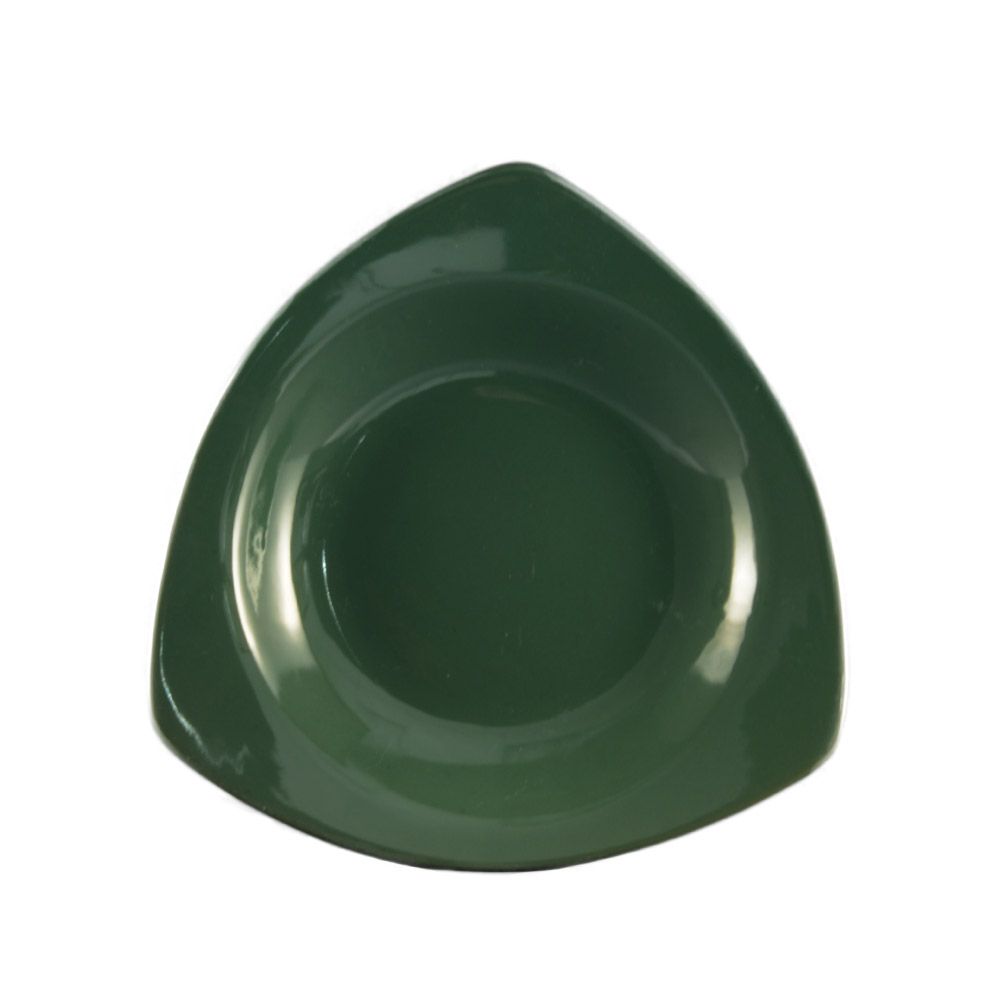 Festiware， Triangular Pasta Bowl Green 22 Oz. 10-1/2W X 10-1/2L X 2H， Stoneware， Green