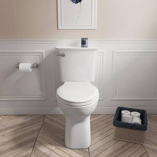 American Standard Cadet Ovation Tall Height 2-Piece 1.28 GPF High Efficiency Single Flush Elongated Toilet in White Seat Included 760AA101.020