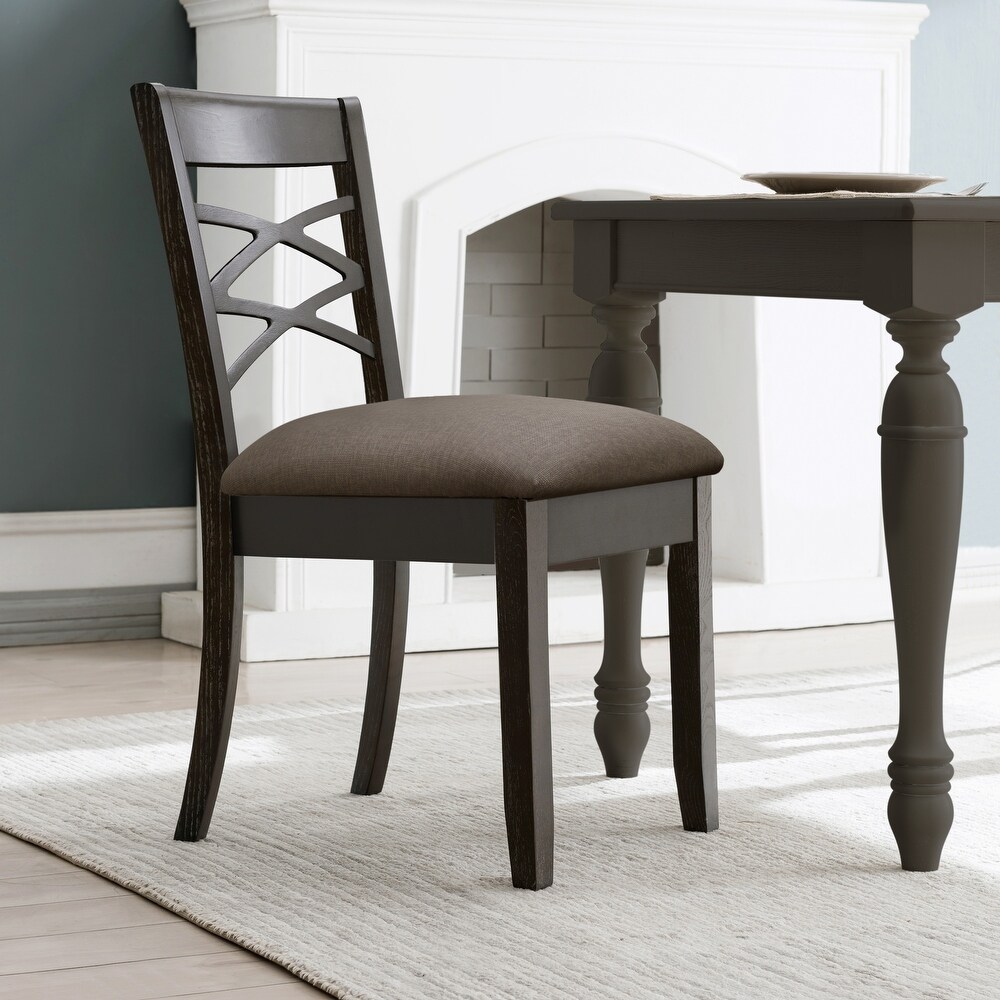 Leick Home Greystone Wood Double Cross Back Dining Chair Set of 2