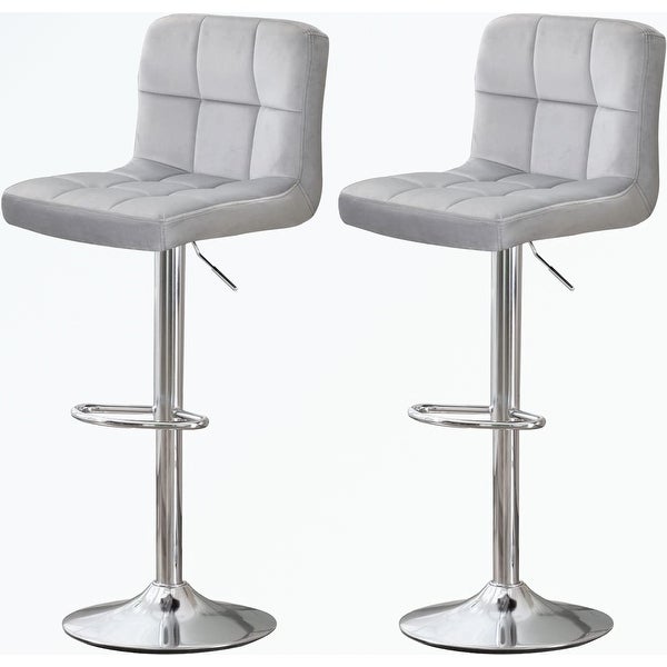 Swivel Velvet Bar Stools with Back，Height Adjustable