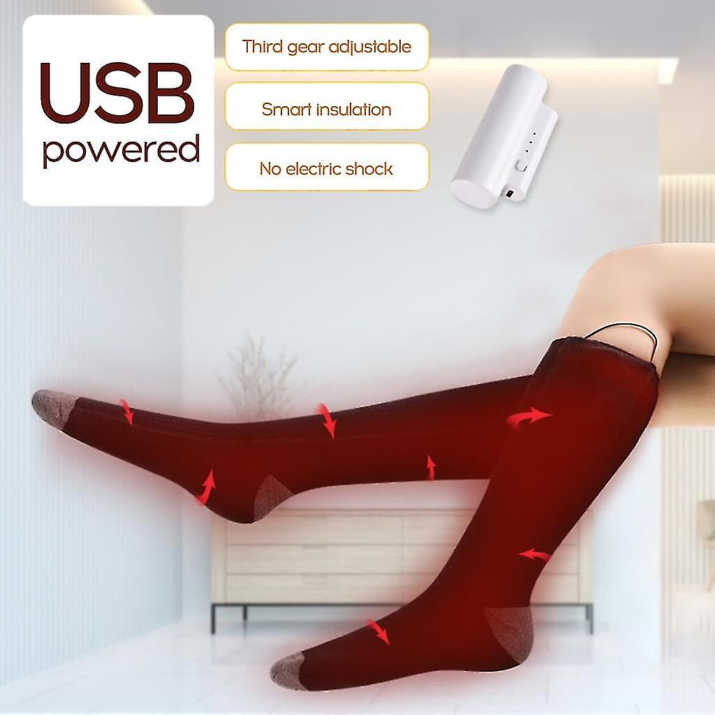 Heated Socks Adjustable Temperature Usb Battery Self-heating Long Tube Heating Warm Socks Warm Feet Treasure Unisex