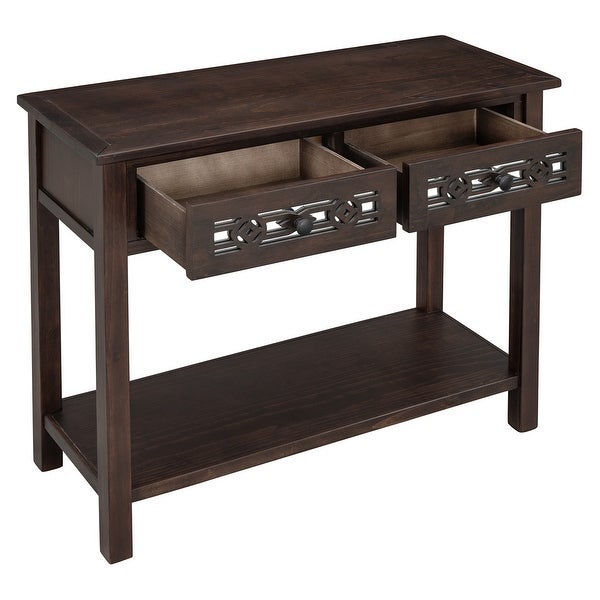 Merax Classic Console Table with 2-Drawers and Shelf