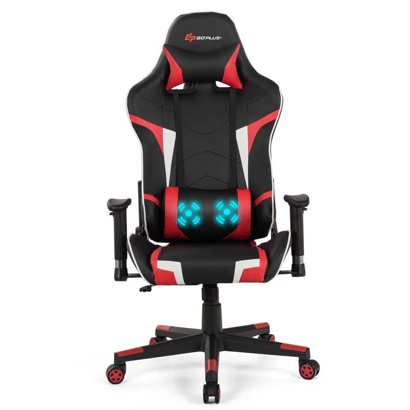 Ergonomic Swivel Massage Gaming Chair Recliner, E-Sport Gamer Racing Chair, Computer Office Chair with Headrest & Lumbar Support