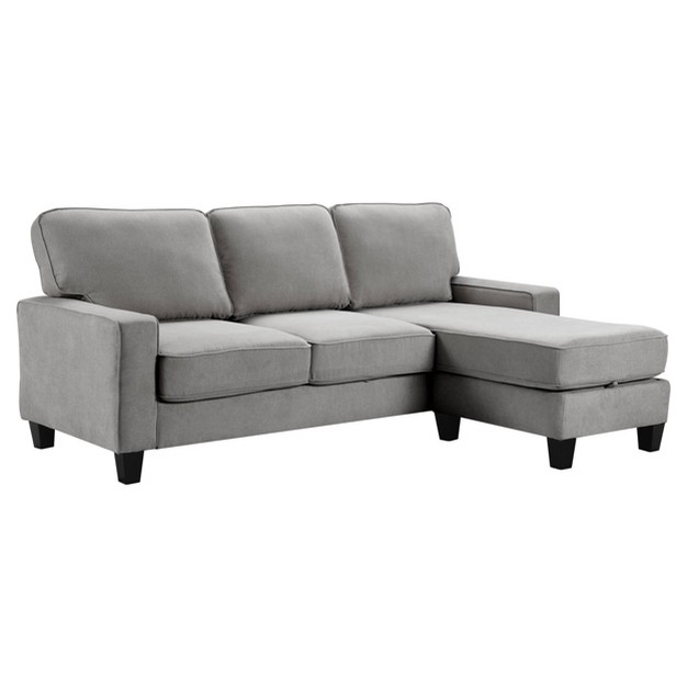 Palisades Reversible Small Space Sectional With Storage Soft Gray Serta