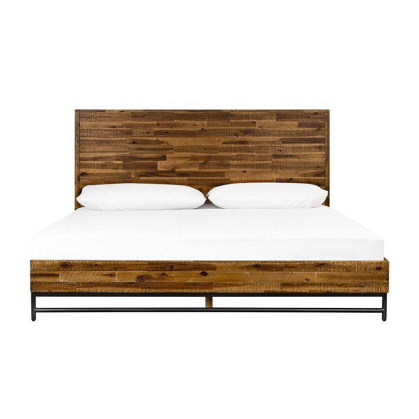 Cusco 3 Piece Acacia Bed and Nightstands Bedroom Set - - 29821201