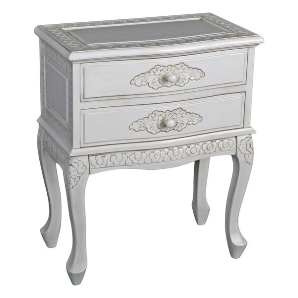 International Caravan Windsor Carved 2-Drawer End Table